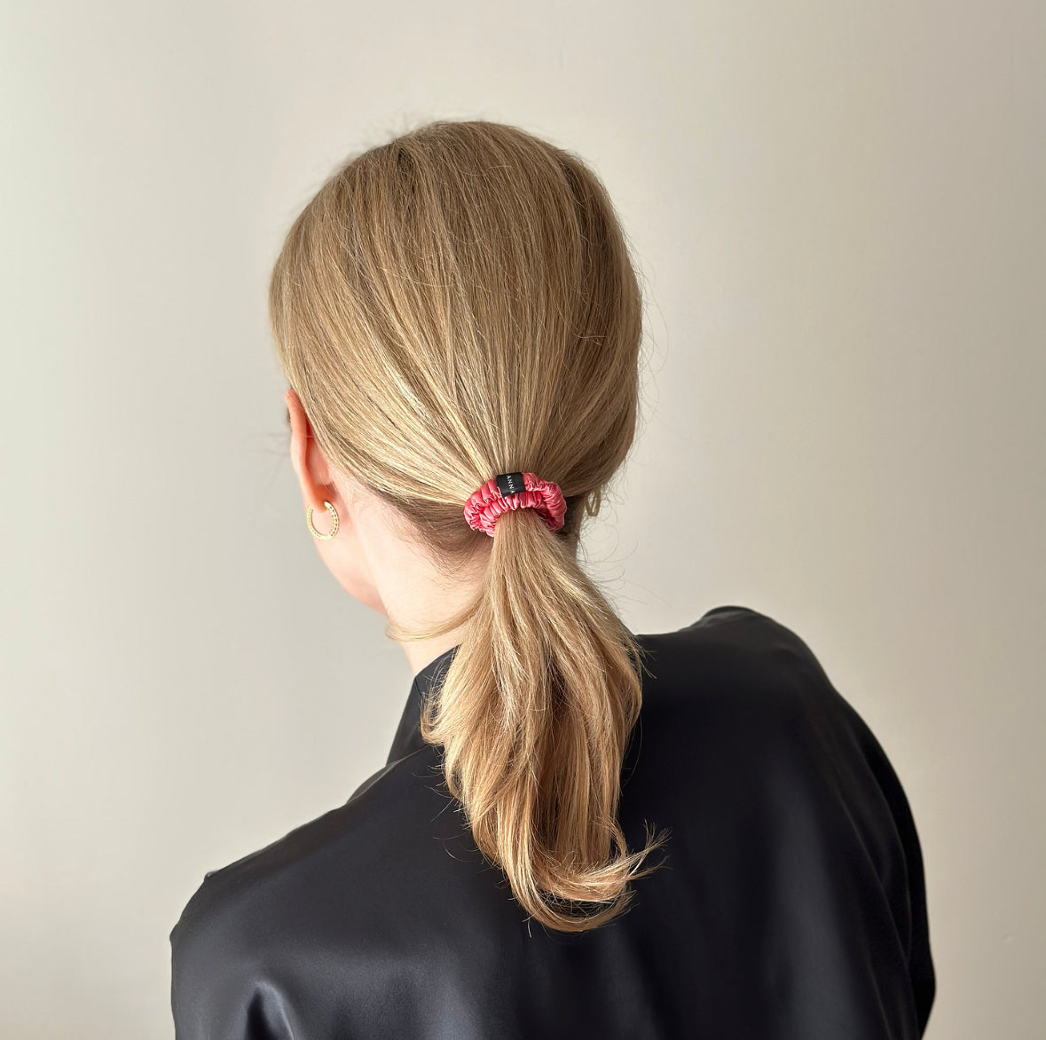 Silk Skinny Scrunchies - Light Rose