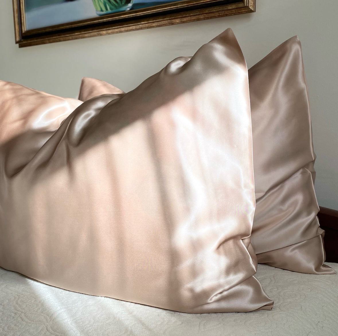 Silk Zippered Pillowcase - Dusty Gold