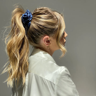 Silk Large Scrunchies - Royal Navy