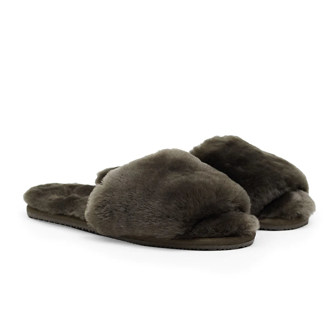 Australian Sheepskin Slippers - Olive Green