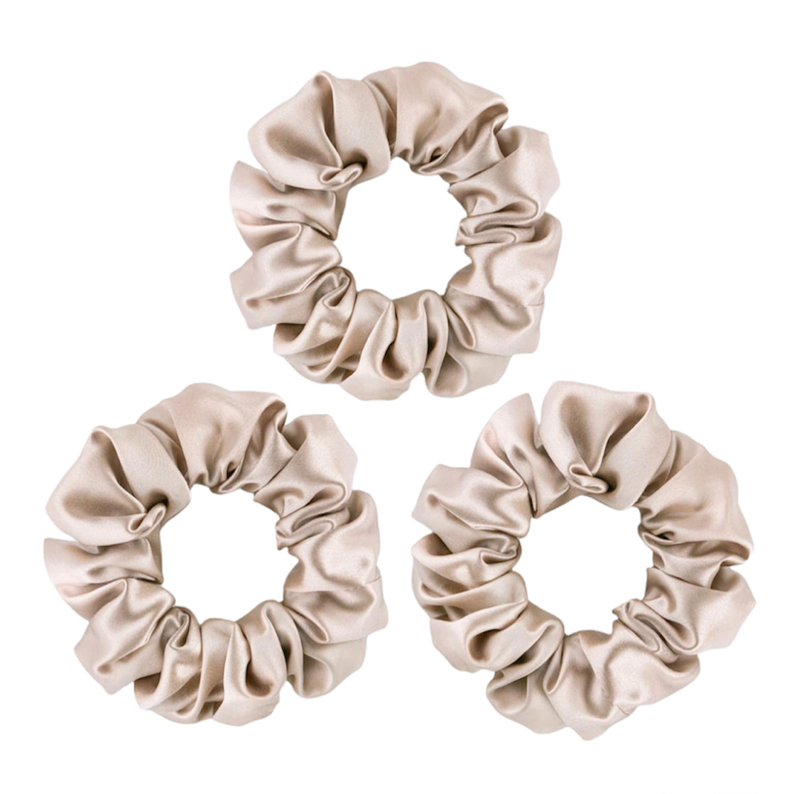 Silk Large Scrunchies - Dusty Gold