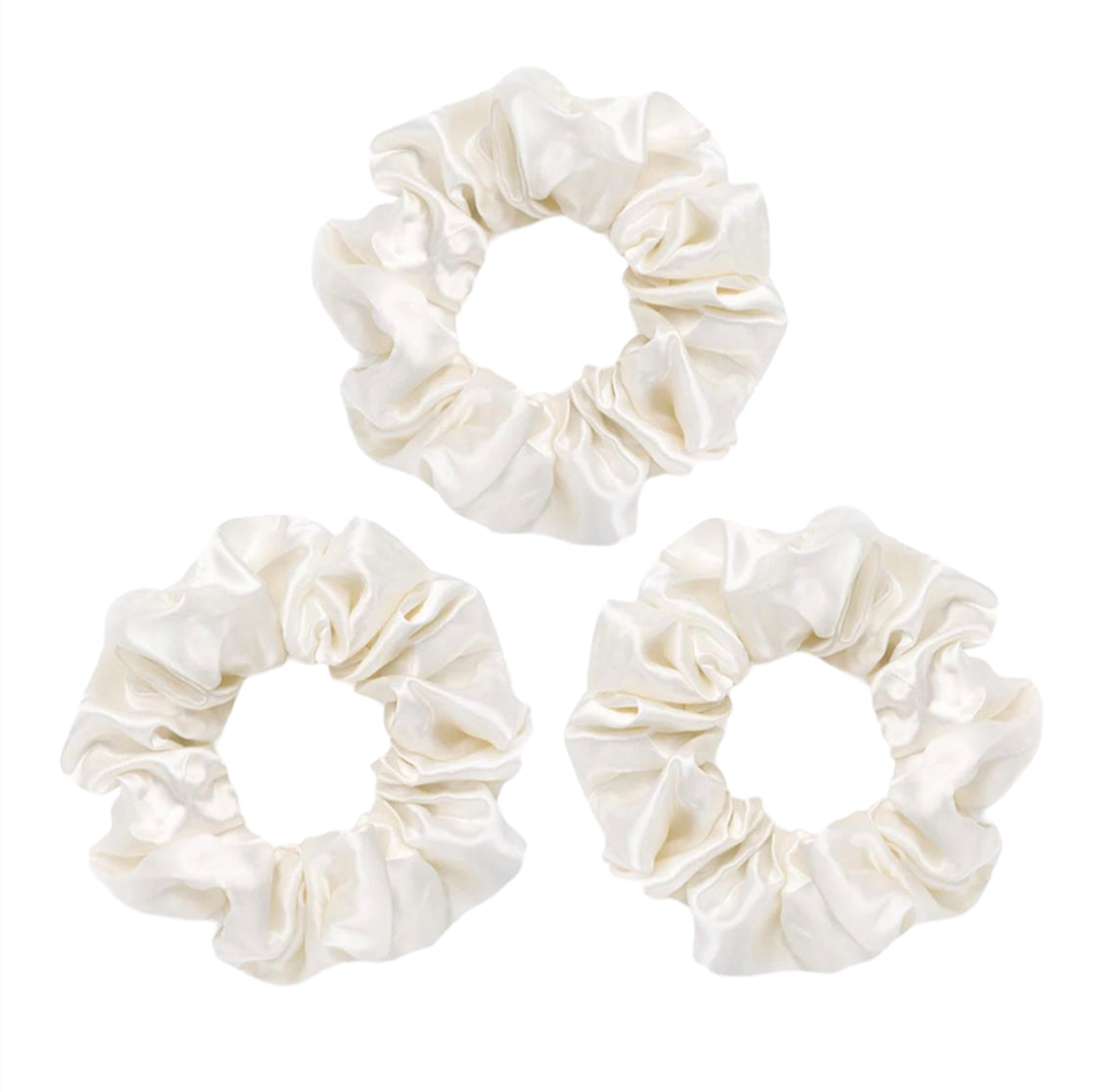 Silk Large Scrunchies - White Lily