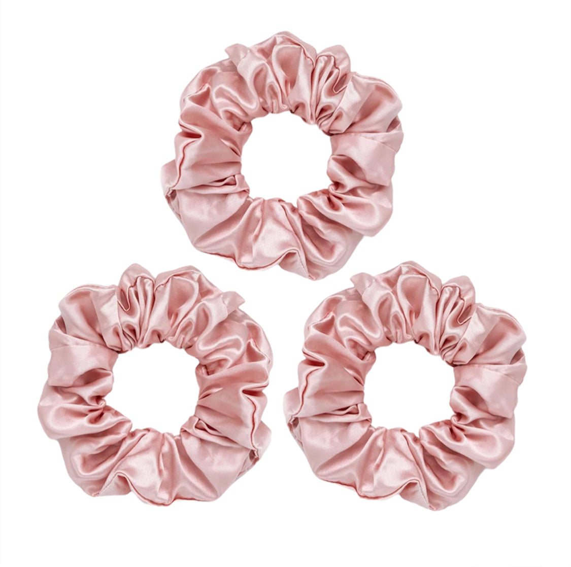 Silk Large Scrunchies - Soft Pink