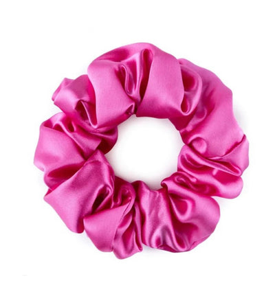 Silk Large Scrunchies - Magenta Peony