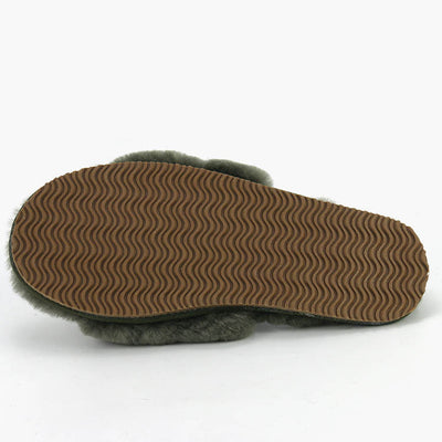 Australian Sheepskin Slippers - Olive Green