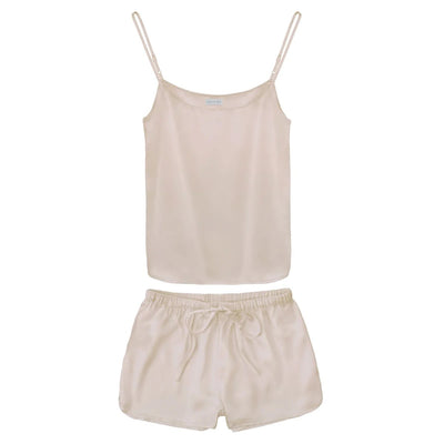 Silk Cami & Shorts Pyjama Set - Dusty Gold