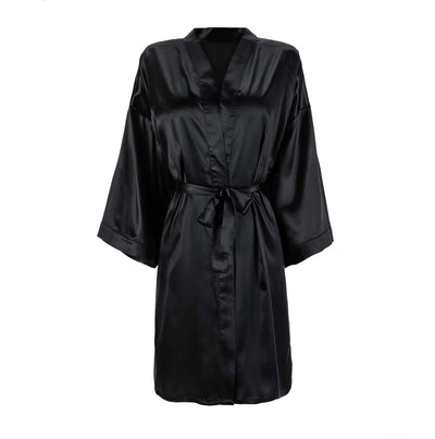 Pure Mulberry Silk Robe - Deep Night