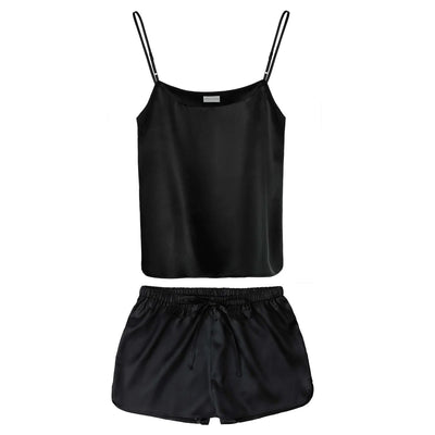 Silk Cami & Shorts Pyjama Set - Deep Night