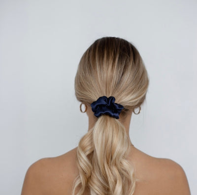 Silk Large Scrunchies - Royal Navy