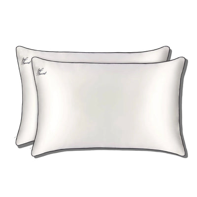 Silk Zippered Pillowcases - 2 Set 'JUST MARRIED'