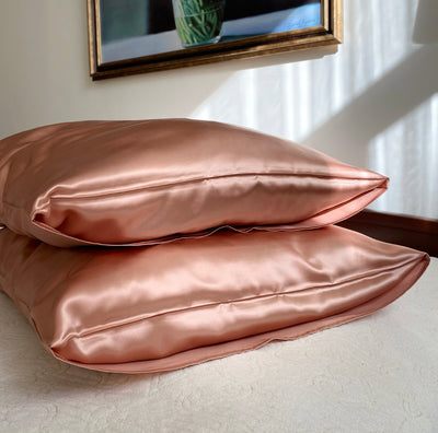 PURE SILK PILLOWCASE - DEEP CORAL