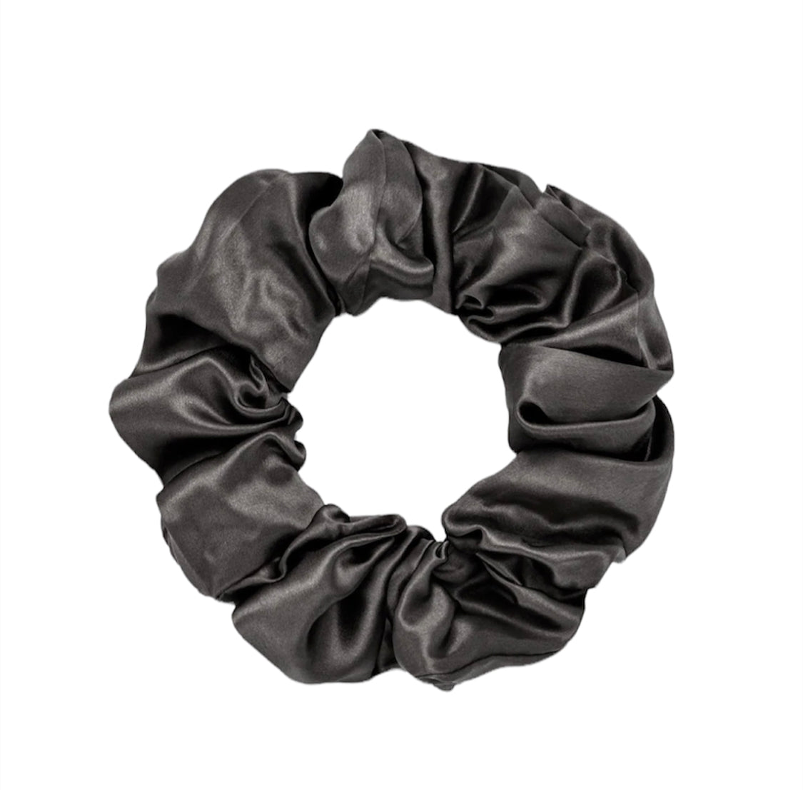 MINI SILK SCRUNCHIE - CHARCOAL